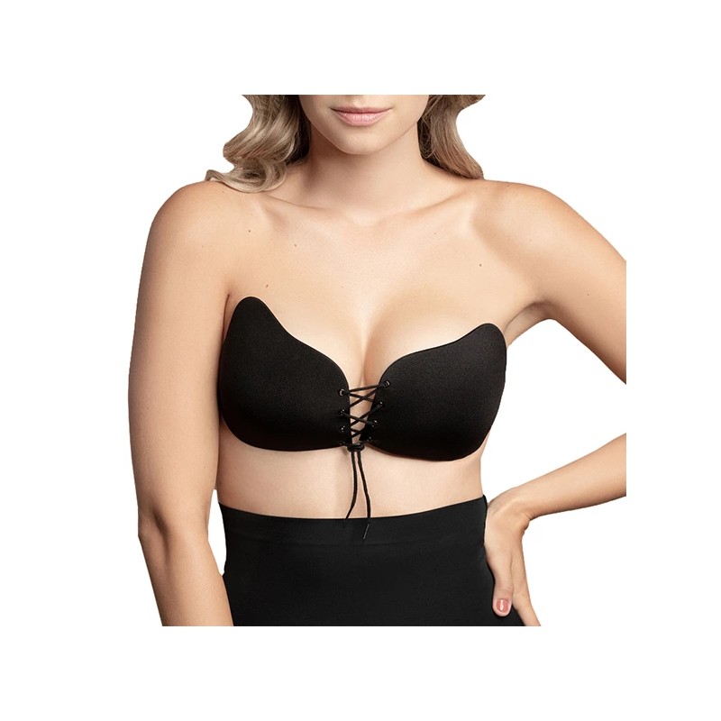 Biustonosz samonośny - Bye Bra Lace-It Bra Miseczka D Black